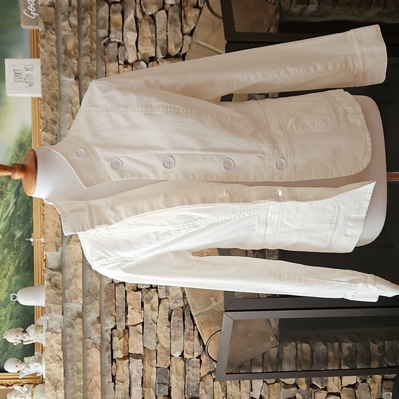 Talbots white Monk Neck Blazer Jacket - Picture 8 of 14